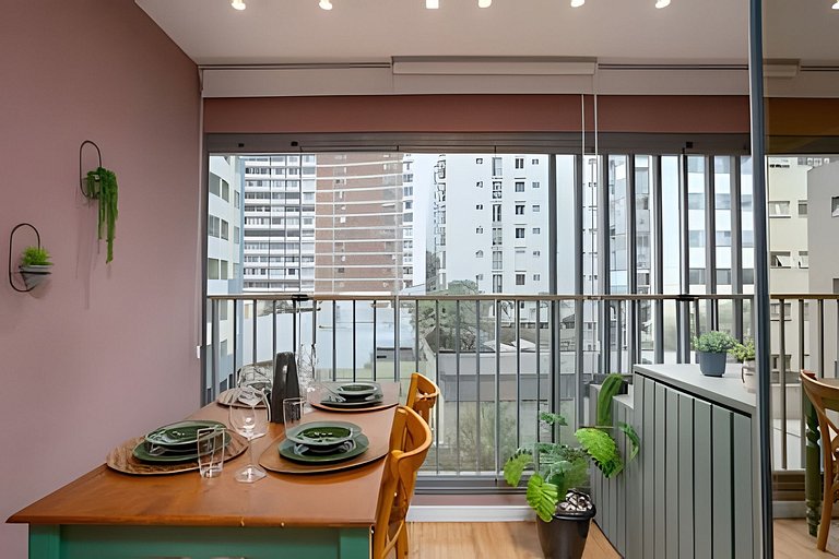 Apart. novo em Jardins próx a Paulista para 4 hósp