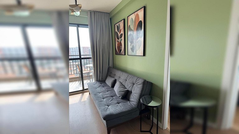 Apart. completo em Moema c/ Piscina e p/ 4 hósp