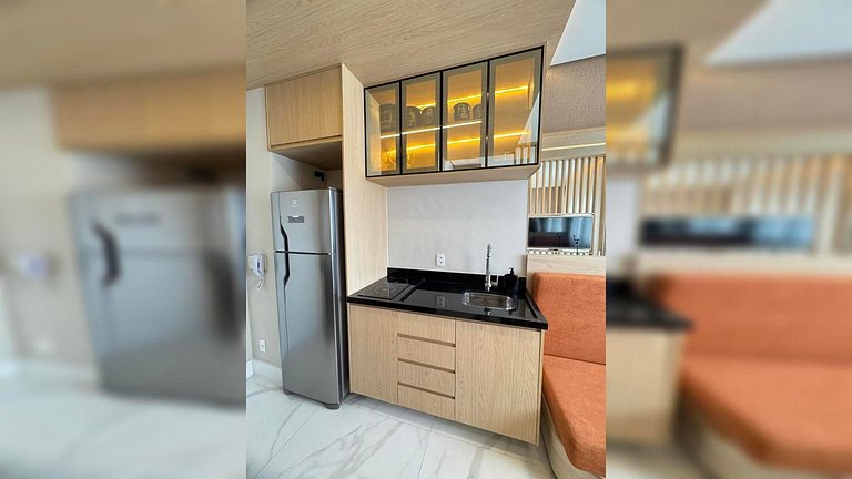 Studio c/ vista p/ cidade - Próx Shoppings e Metrô