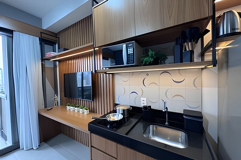 Ap c/ Vaga e Vista p/ Piscina - Próx Faria Lima