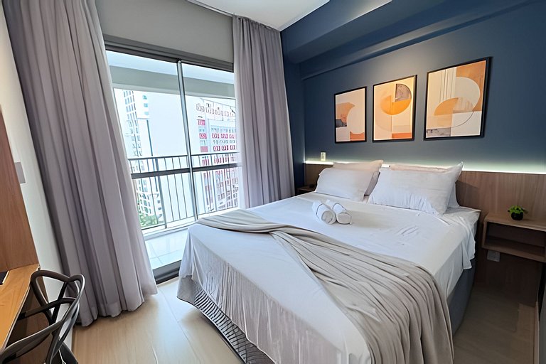 Apê mobiliado na Consolação - 500m Estações/Metrô