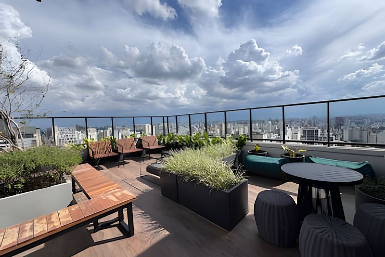 Apê moderno - 5 min Hosp. Clínicas e Metrô Sumaré