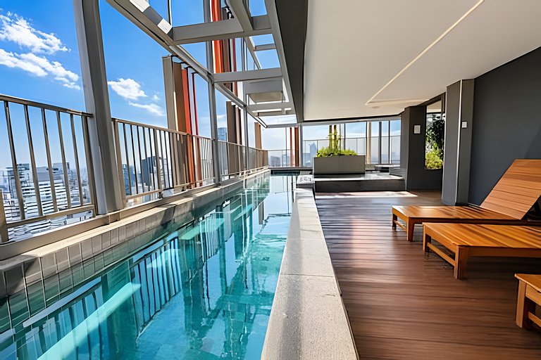 Ap em Pinheiros c/ piscina - 2 min Metrô Clínicas
