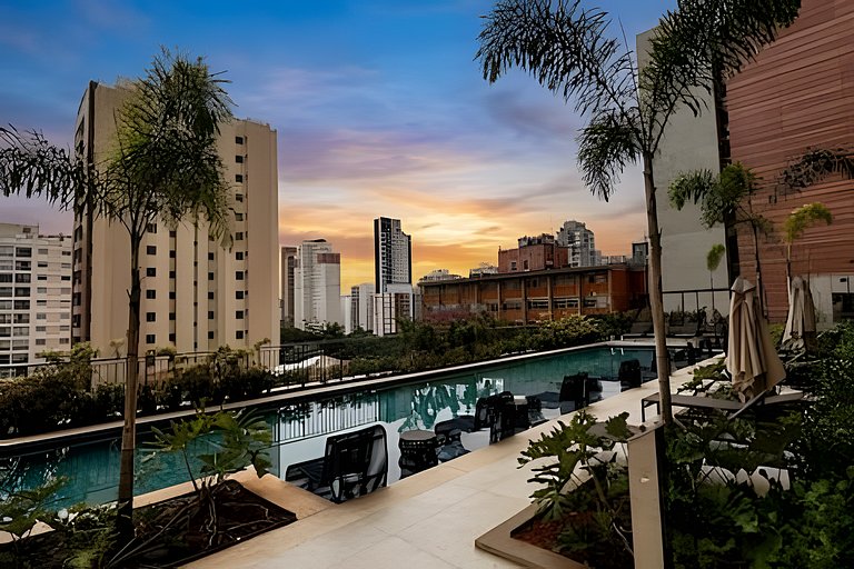 (1502) Studio a 5 min do Metrô Paraíso e Hospitais