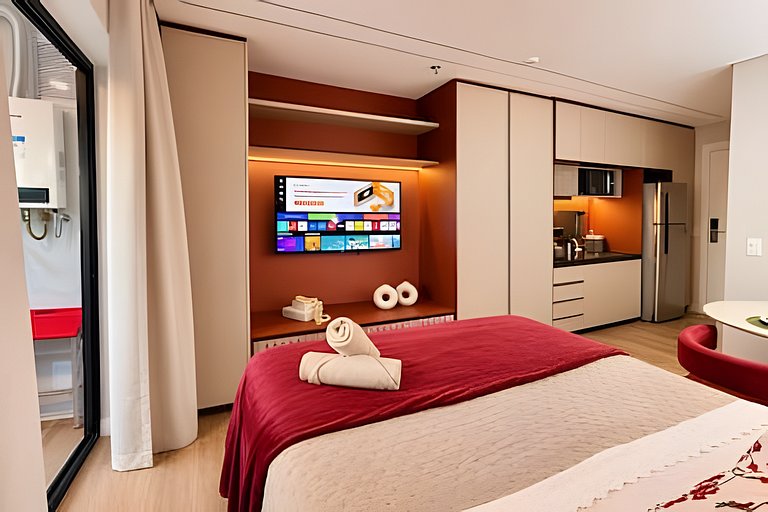 (803) Studio Moderno I 6min Metrô e Shopping Ibira